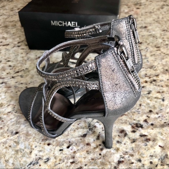 Michael Sparkle Glitter Stiletto Heels, Pweter 7.5 - Picture 5 of 8